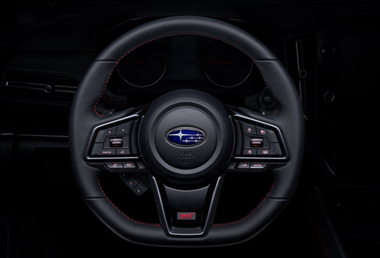 <sg-lang1>Leather-wrapped D-shaped Steering Wheel with Red Stitching*¹</sg-lang1><sg-lang2></sg-lang2><sg-lang3></sg-lang3>